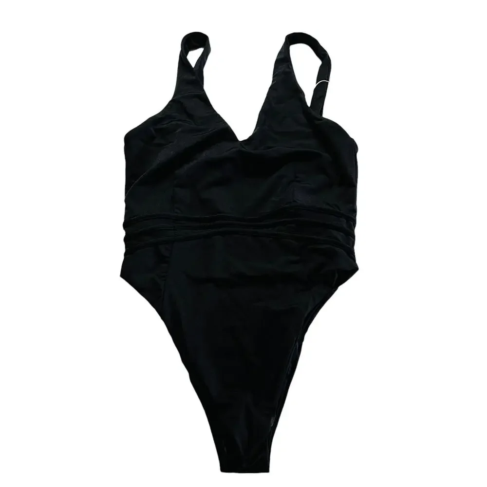 BuffBunny Collection Pleat The 5th Black One Piece Swimsuit Size XS - Picture 2 of 6